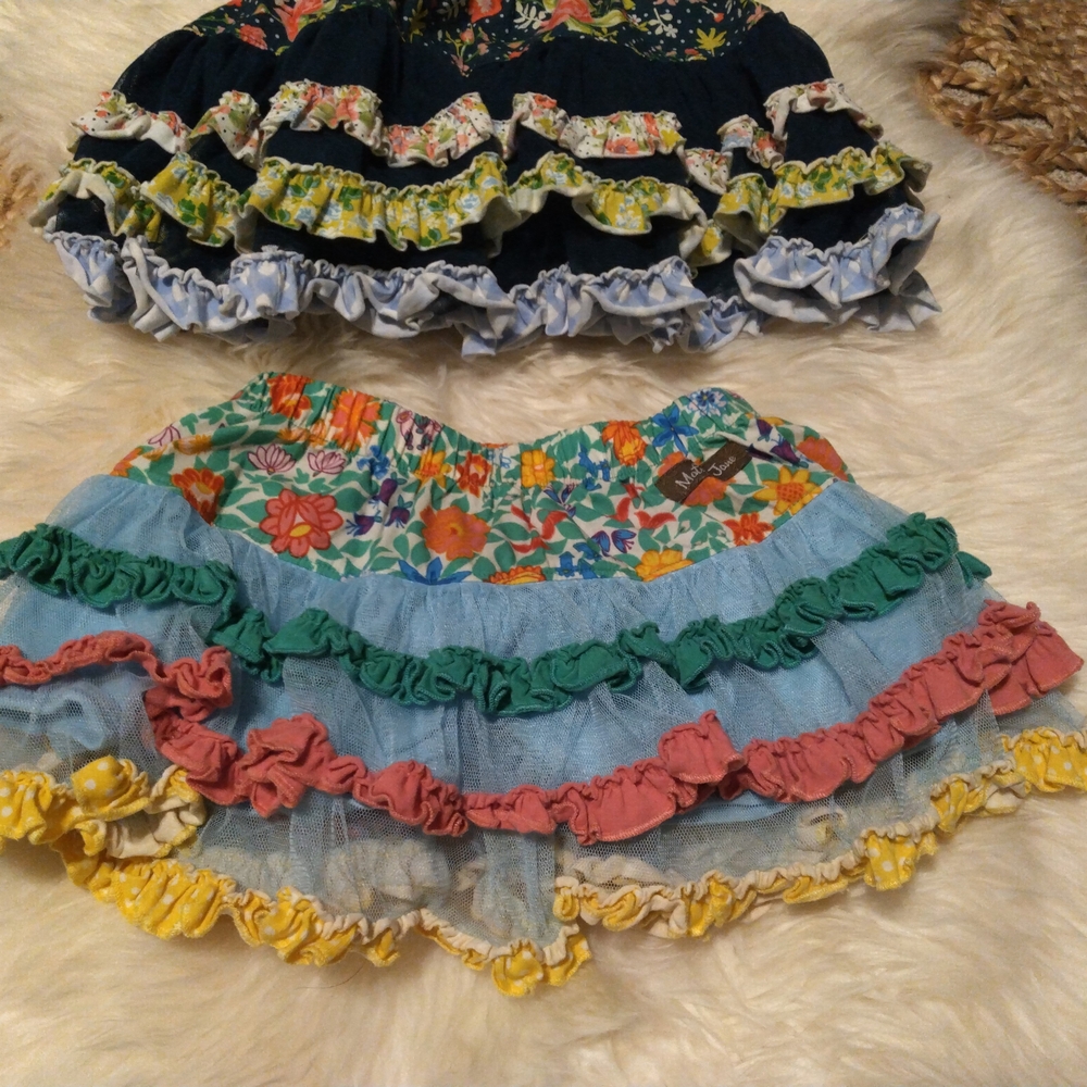 Matilda Jane Floral Ruffle Tulle Skirts Set Of 2 Size 2 - Picture 2 of 8